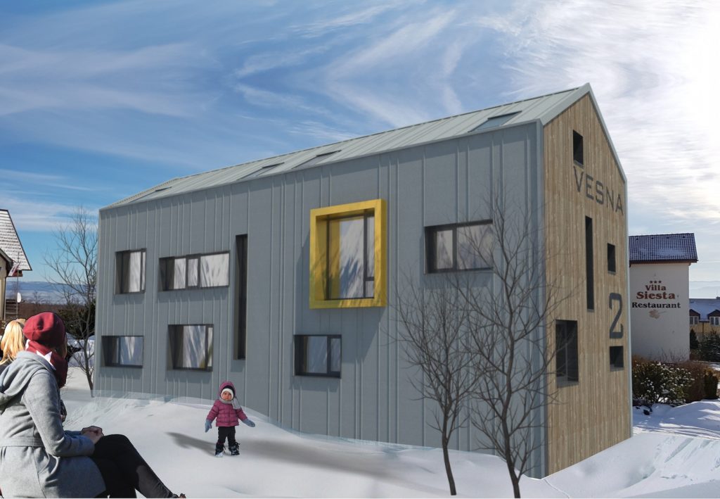 Apartmánový dom drevená konštrukcia