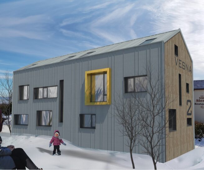 Apartmánový dom drevená konštrukcia