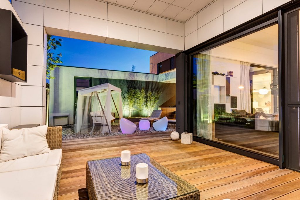 CLT rodinný dom Praha átrium