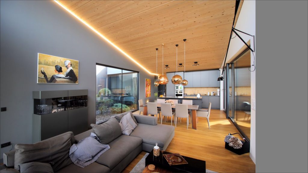 CLT drevodom Čuňovo denná časť domu