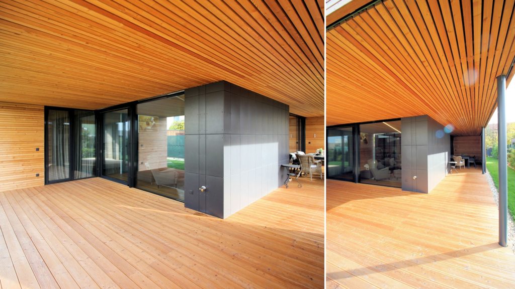 Drevodom z CLT v Čuňove terasa