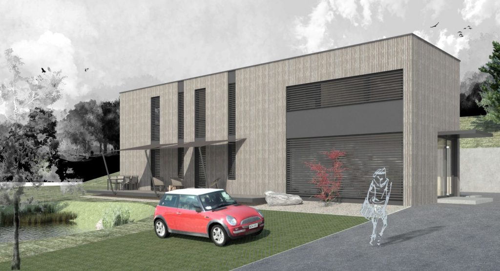 drevodom s kanceláriou