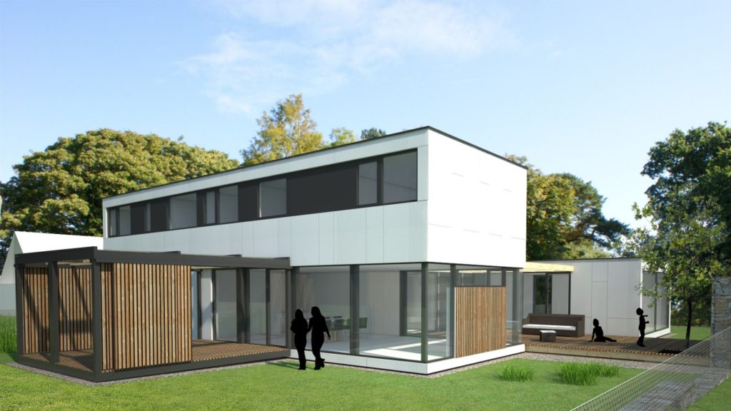 Modulárny rodinný dom terasa