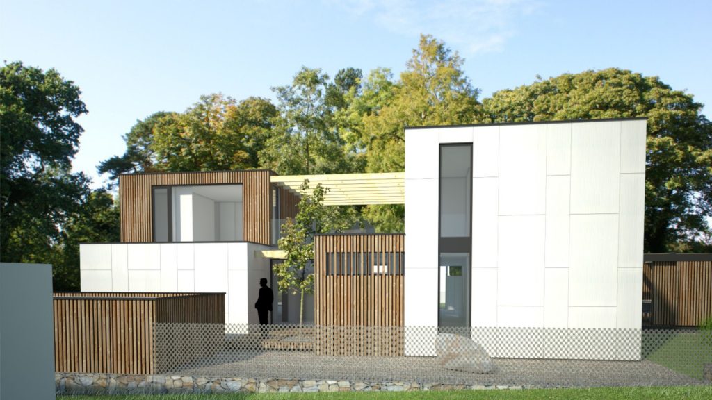 Modulárny rodinný dom pohľad z ulice