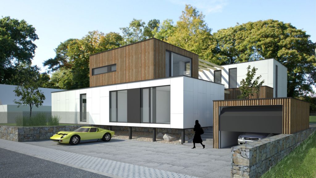 Modulárny rodinný dom garáž