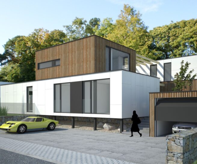 Modulárny rodinný dom garáž