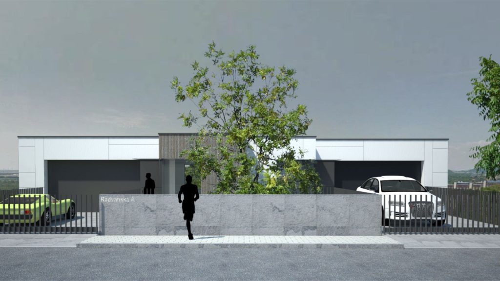 Rodinný dom vo svahu vstup