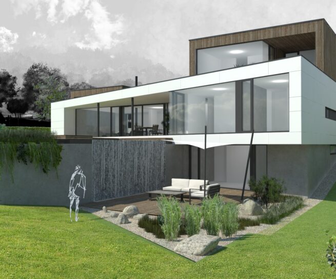 Projekt rodinného domu vo svahu