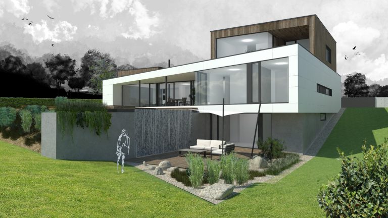 Projekt rodinného domu vo svahu