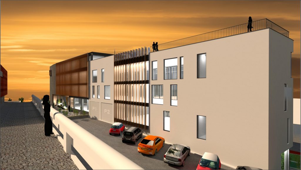 Polyfunkčný objekt architekti Molnár Peráček Nitra vizualizácia 2