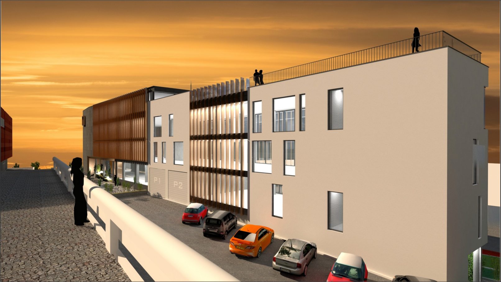 Polyfunkčný objekt architekti Molnár Peráček Nitra vizualizácia 2