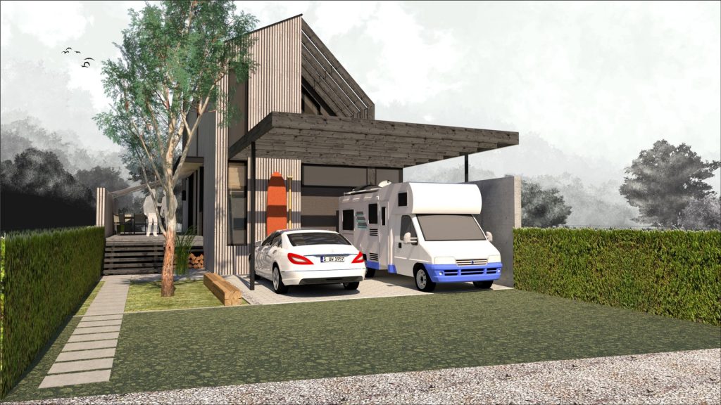 CLT chata ateliér Molnár Peráček - pergola