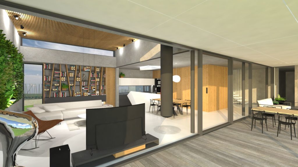 interiér rodinného domu liata podlaha