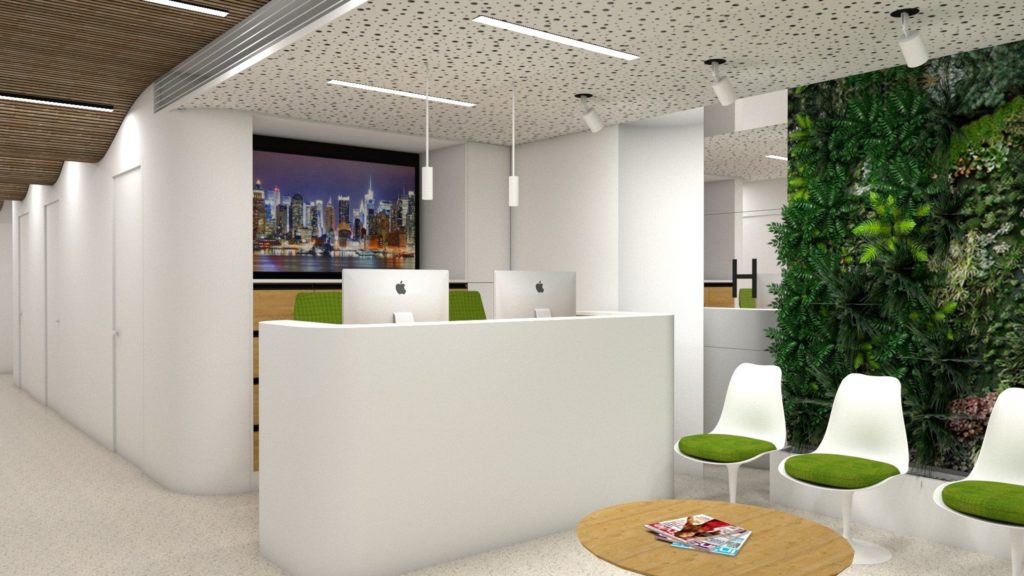 recepcia interiér návrh