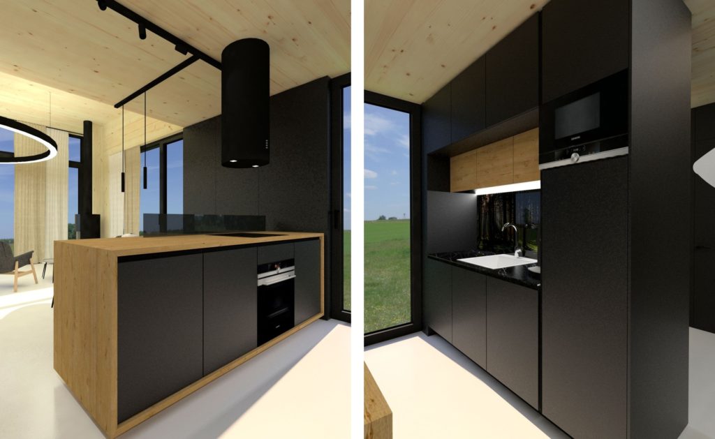 Interiér chaty CLT 31 Bodíky kuchyňa Molnár-Peráček