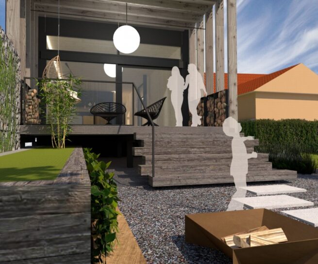 CLT32 drevodom terasa schody Molnár Peráček