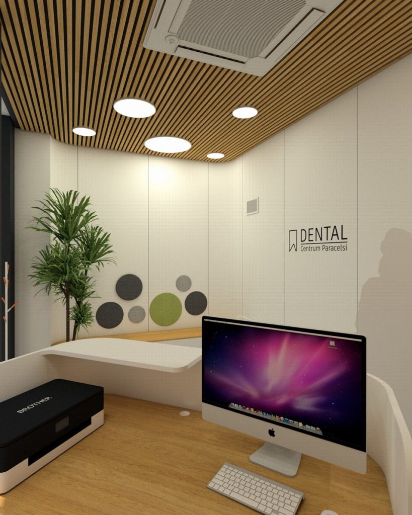 Interiér zubnej ambulancie lamelový obklad Molnár Peráček