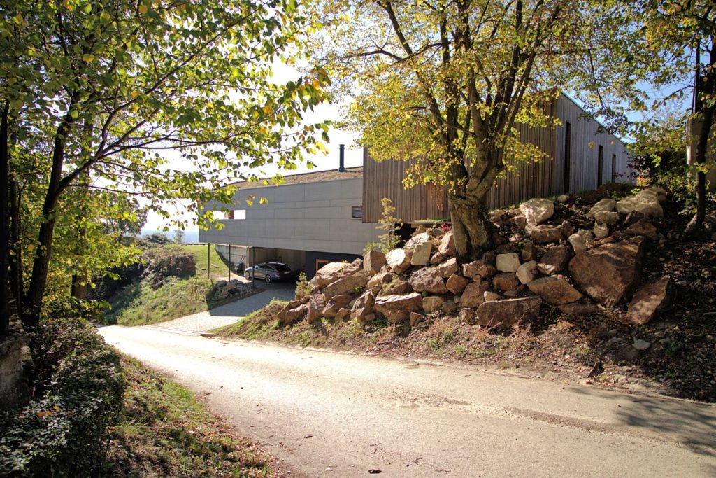 Rekreačný dom CLT častá fasáda cembrit Peráček