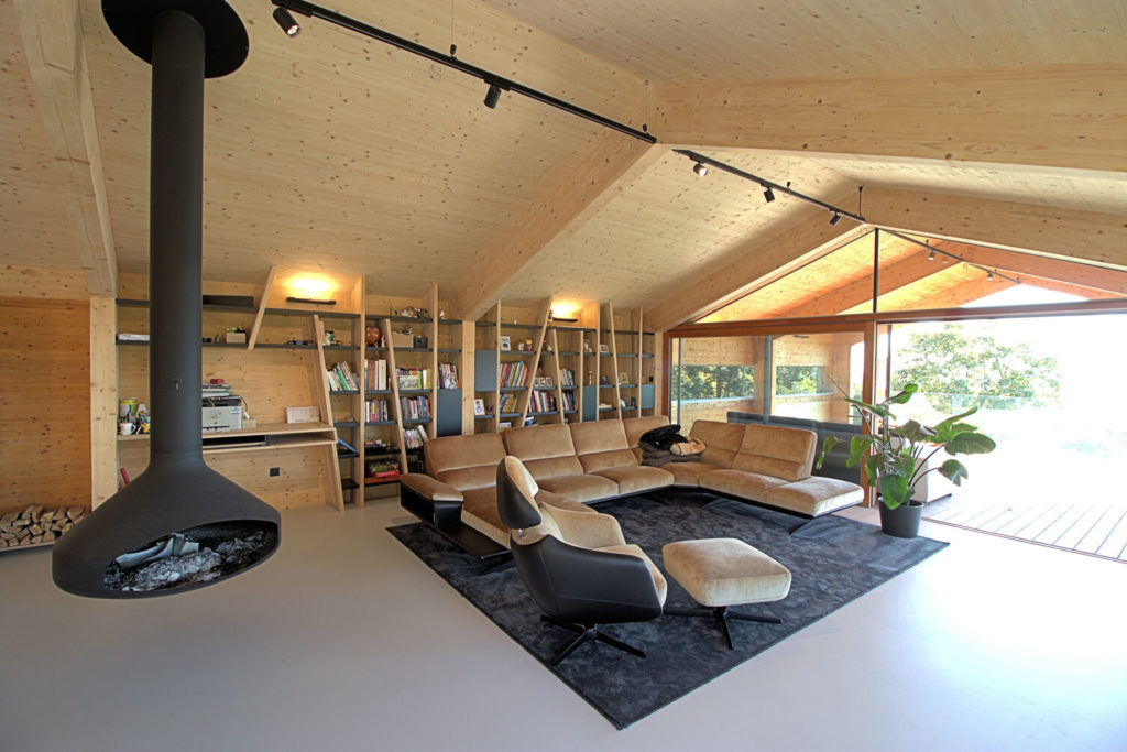 Rekreačný dom CLT častá obývačka Peráček