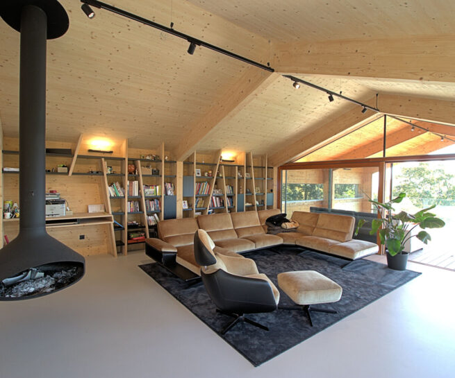 Rekreačný dom CLT častá obývačka Peráček