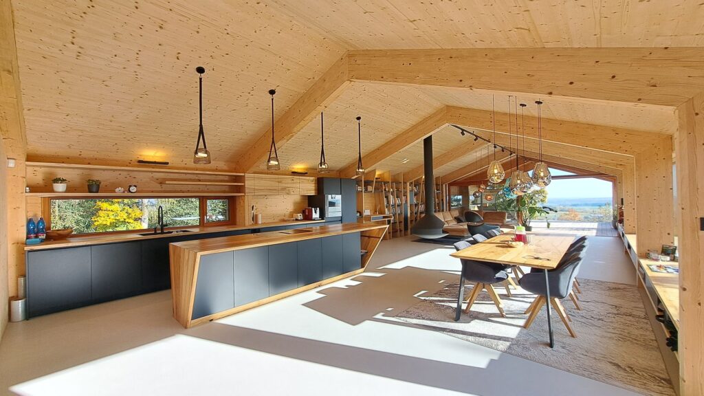 CLT interiér atelier Peráček kuchyňa