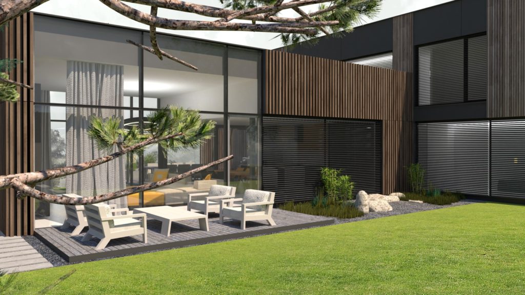 Rodinný dom CLT 33 terasa 1 Molnár Peráček