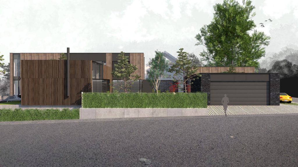 Rodinný dom CLT 33 živý plot Molnár Peráček