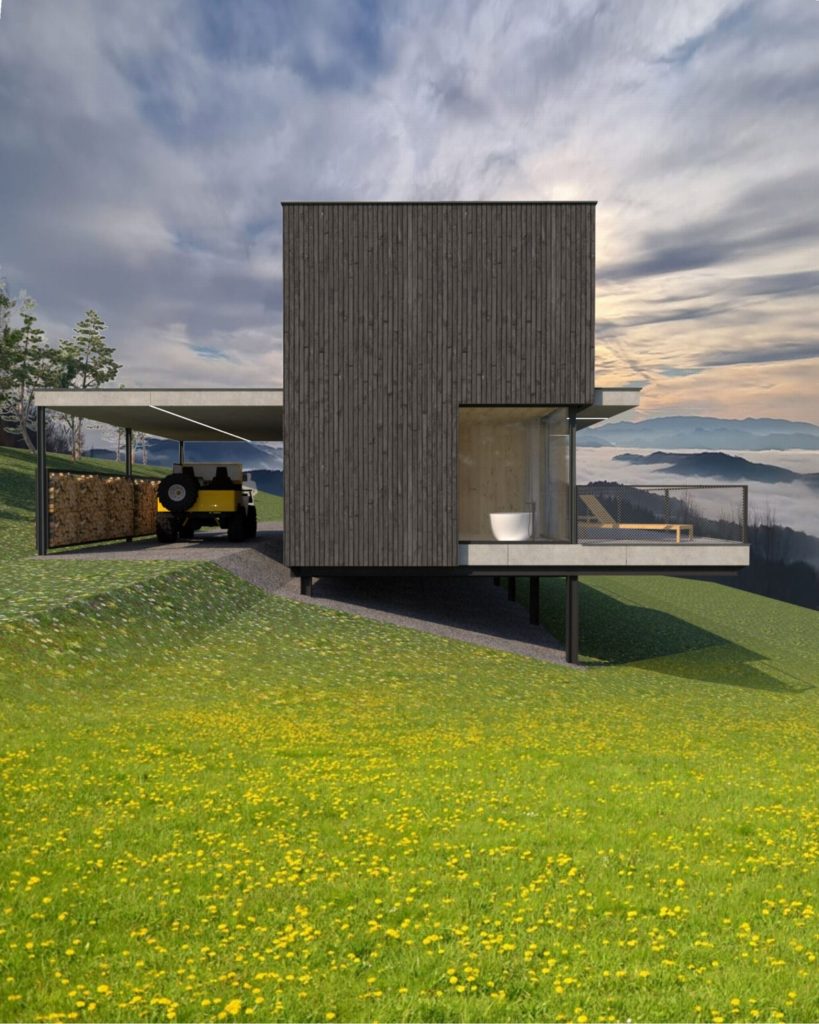 Chata CLT 34 tmavé drevo Peráček