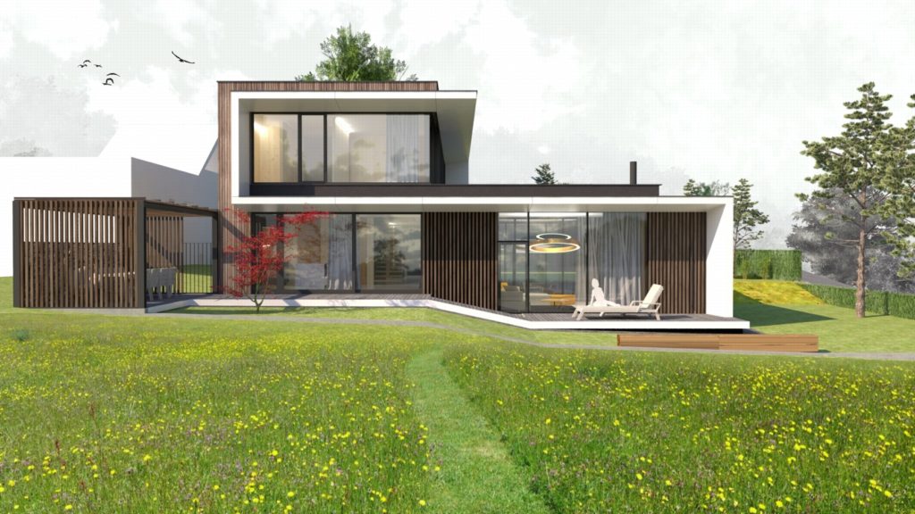 Rodinný dom CLT 33_V2 silueta Molnár Peráček