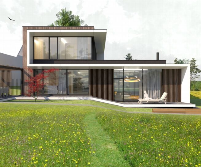 Rodinný dom CLT 33_V2 silueta Molnár Peráček