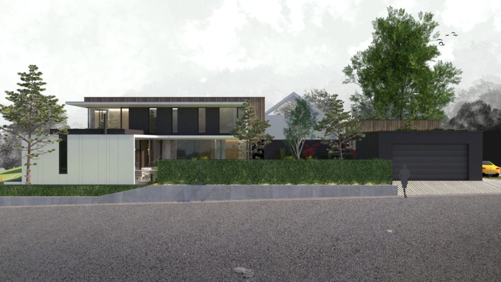 Rodinný dom CLT 33_V2 uličný pohľad Molnár Peráček