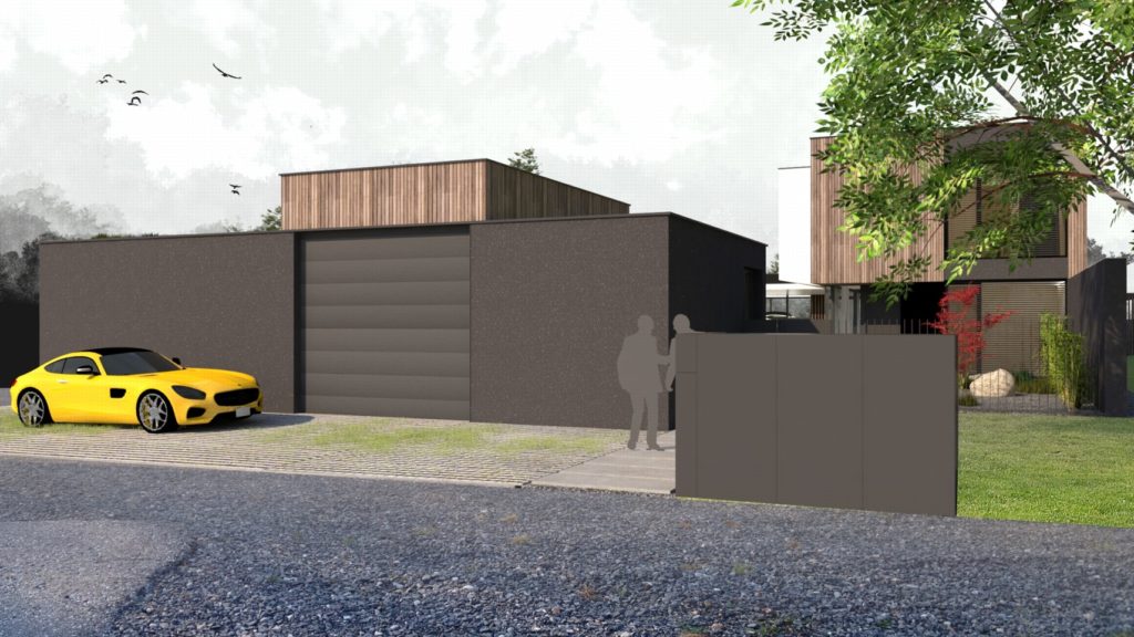 Rodinný dom CLT 33_V2 garáž Molnár Peráček