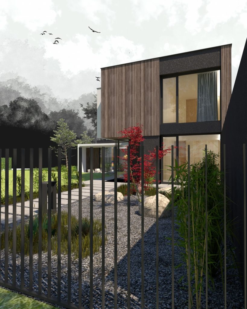 Rodinný dom CLT 33_V2 oplotenie Molnár Peráček