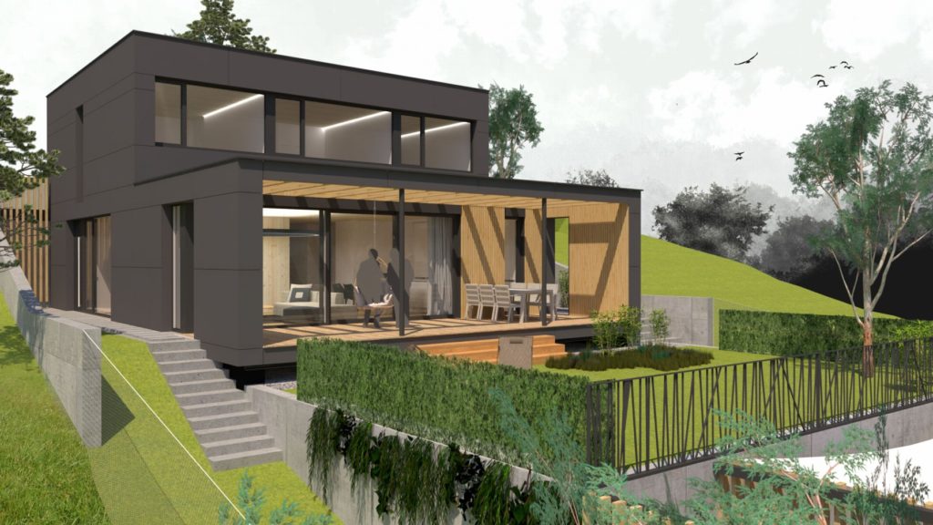 Chata CLT 35 kaskáda atelier Peráček