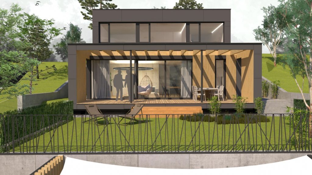 Chata CLT 35 pergola atelier Peráček