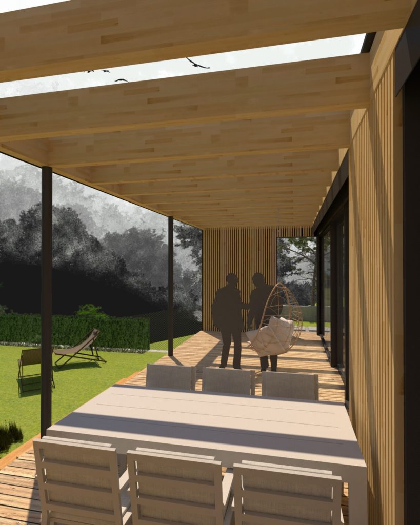 Chata CLT 35 terasa atelier Peráček