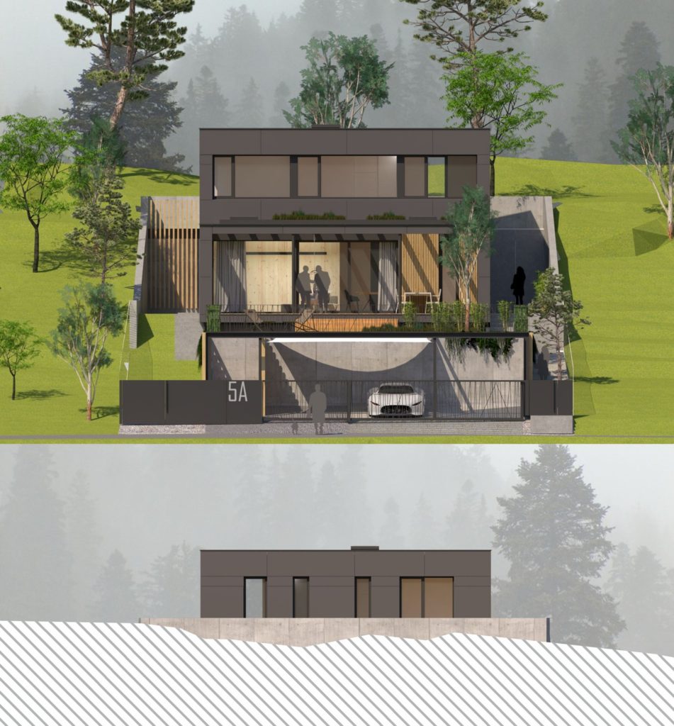 Chata CLT 35 pohľady čelné atelier Peráček