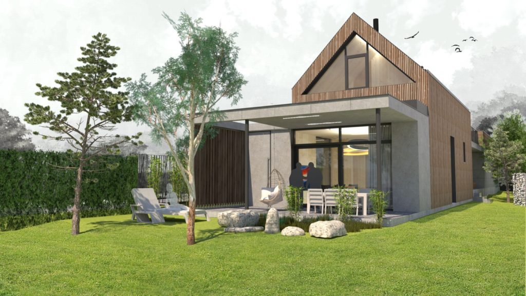 Rodinný dom CLT 36 krytá terasa atelier MOLNÁR-PERÁČEK