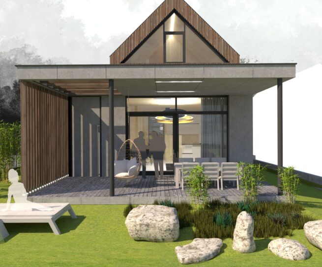 Rodinný dom CLT 36 HS portál atelier MOLNÁR-PERÁČEK