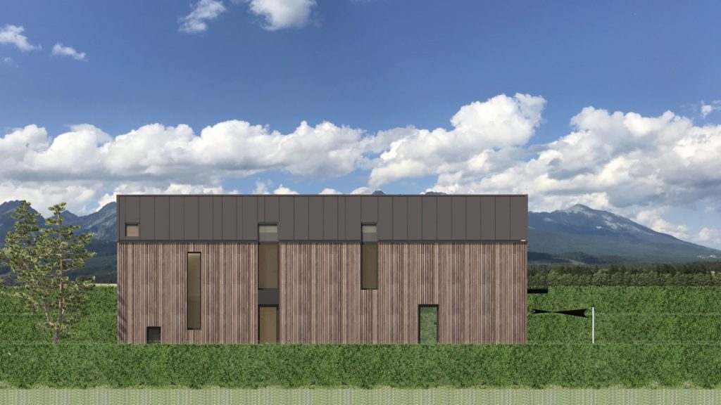 Rastúci CLT dom Peráček odvetraná fasáda