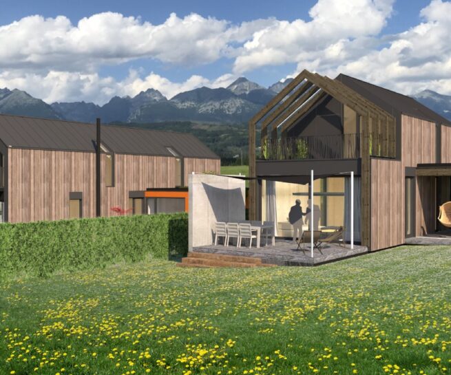 Rastúci CLT dom Peráček záhrada