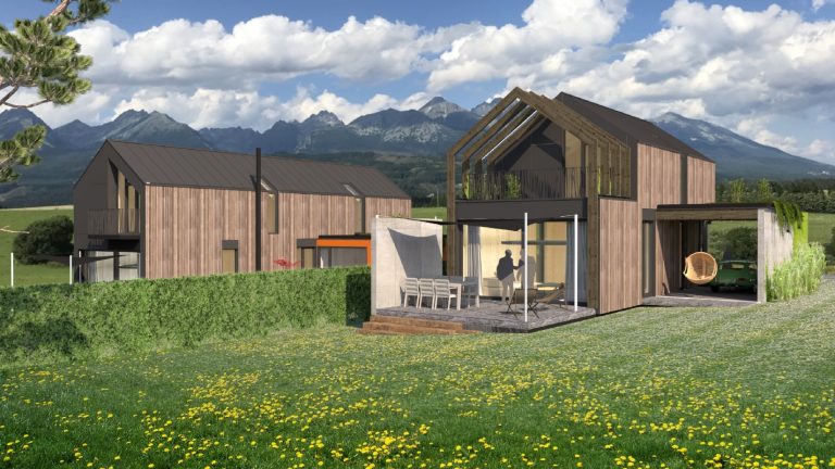 Rastúci CLT dom Peráček záhrada