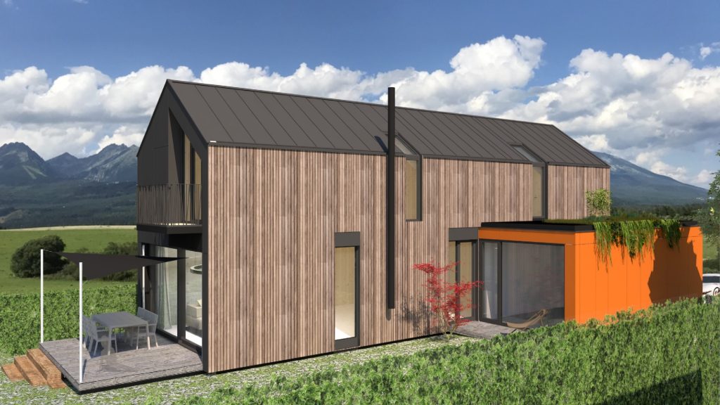 Rastúci CLT dom Peráček drevená fasáda