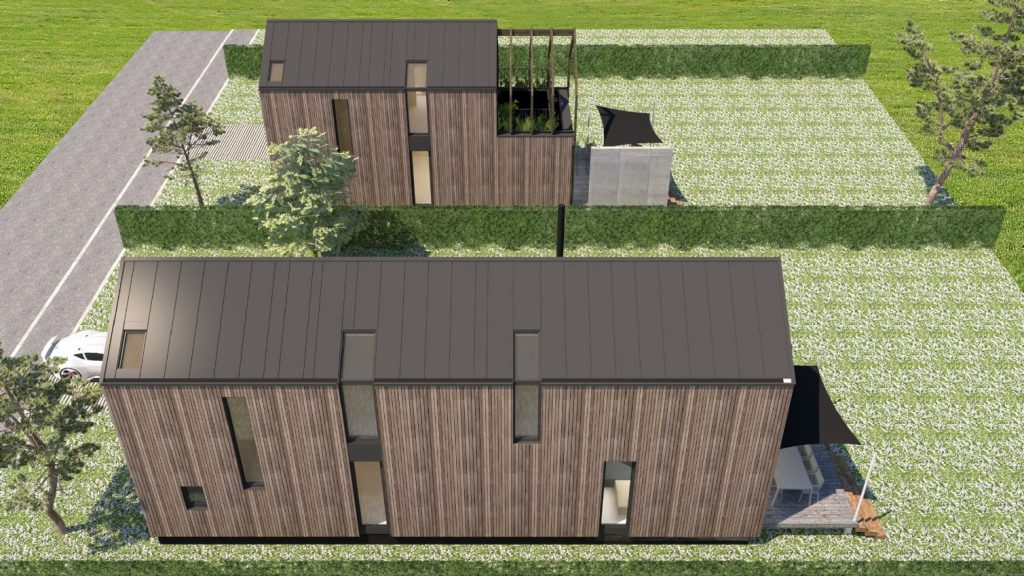 Rastúci CLT dom Peráček falcovaná krytina