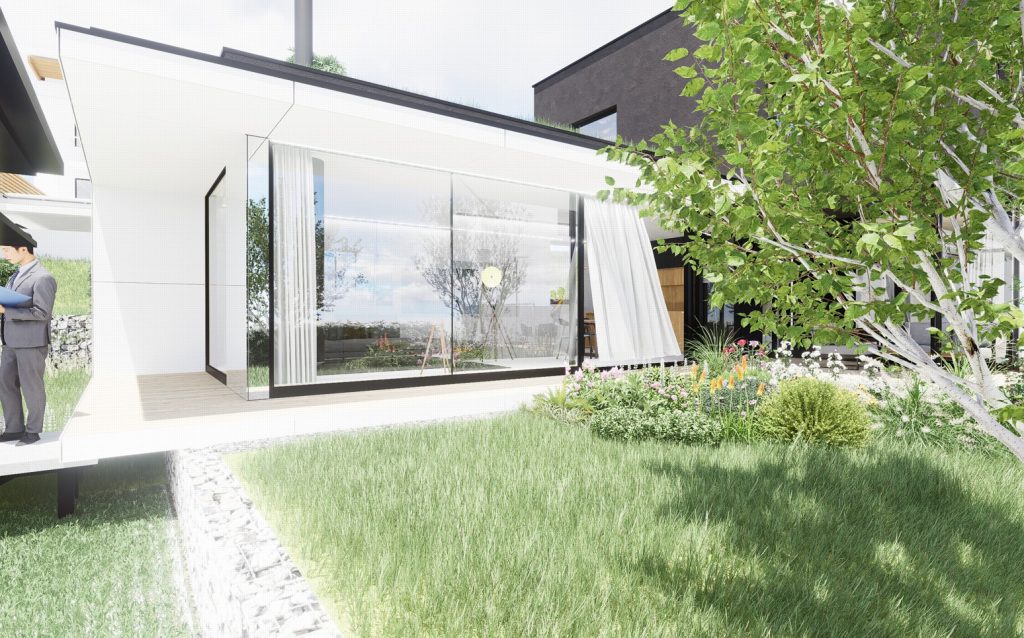 Rodinný dom CLT 39, ateliér Peráček, sklená stena