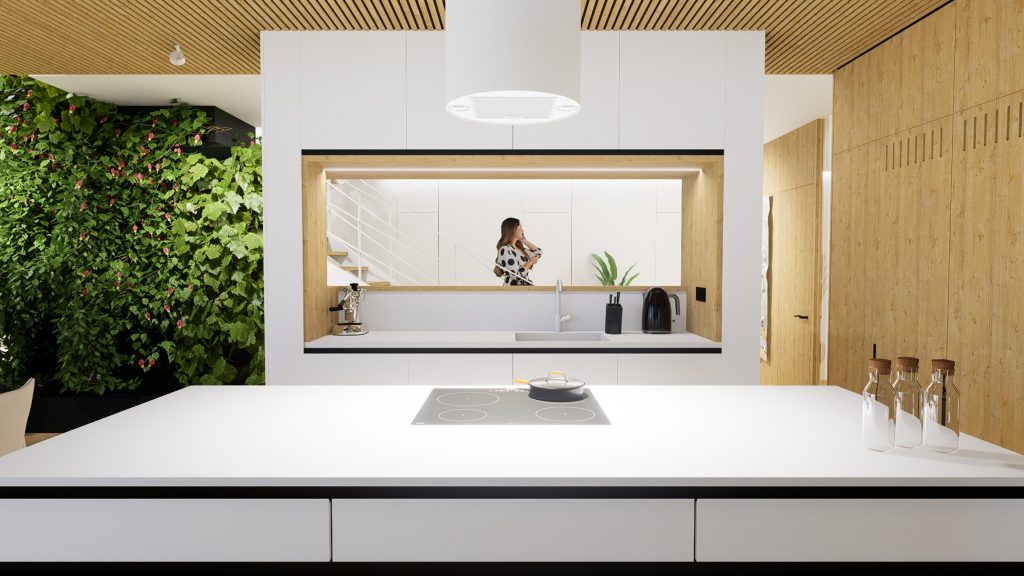 návrh interiéru atelier Peráček kuchyňa