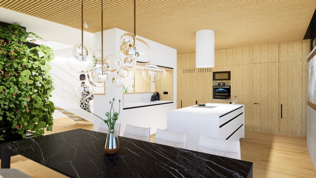 návrh interiéru atelier Peráček kuchyňa