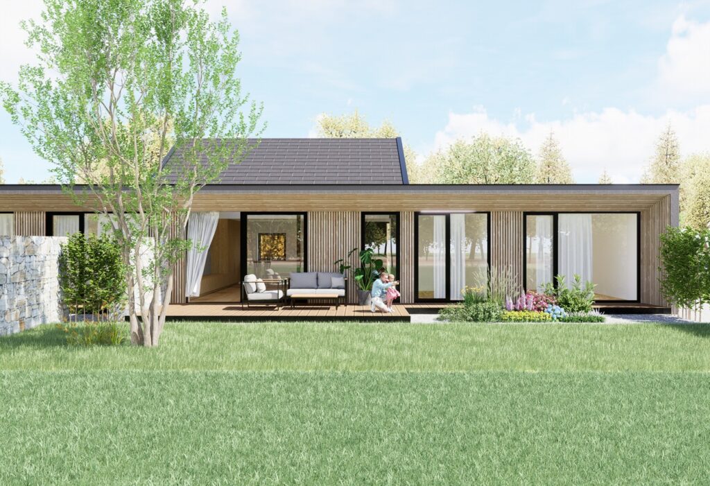 Rodinný dvojdom, ateliér Peráček sklená stena