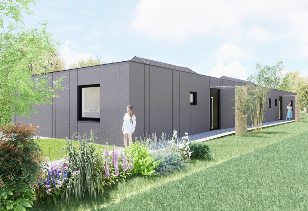 Rodinný dvojdom, ateliér Peráček vstup