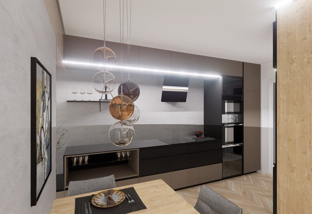 rekonštrukcia bytu atelier Peráček kuchyňa